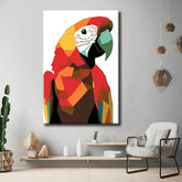 Paint by Numbers Polygon Art Parrot Red